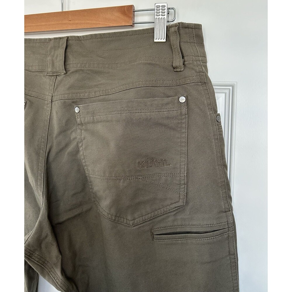 Kuhl Mens Kanvus Jean Pants Sz 33x31 Dark Khaki Stretch 5 Pocket Hiking Outdoor - Picture 7 of 13